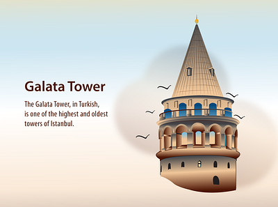 Galata Tower art branding design illustration illustrator istanbul lettering logo love turkey vector web website