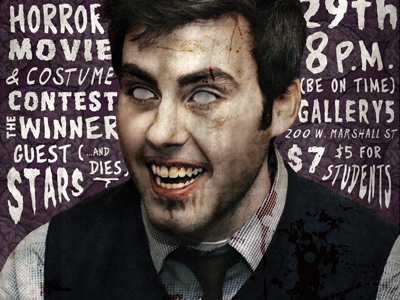 Malignant Headshot design gross halloween poster typography zombie