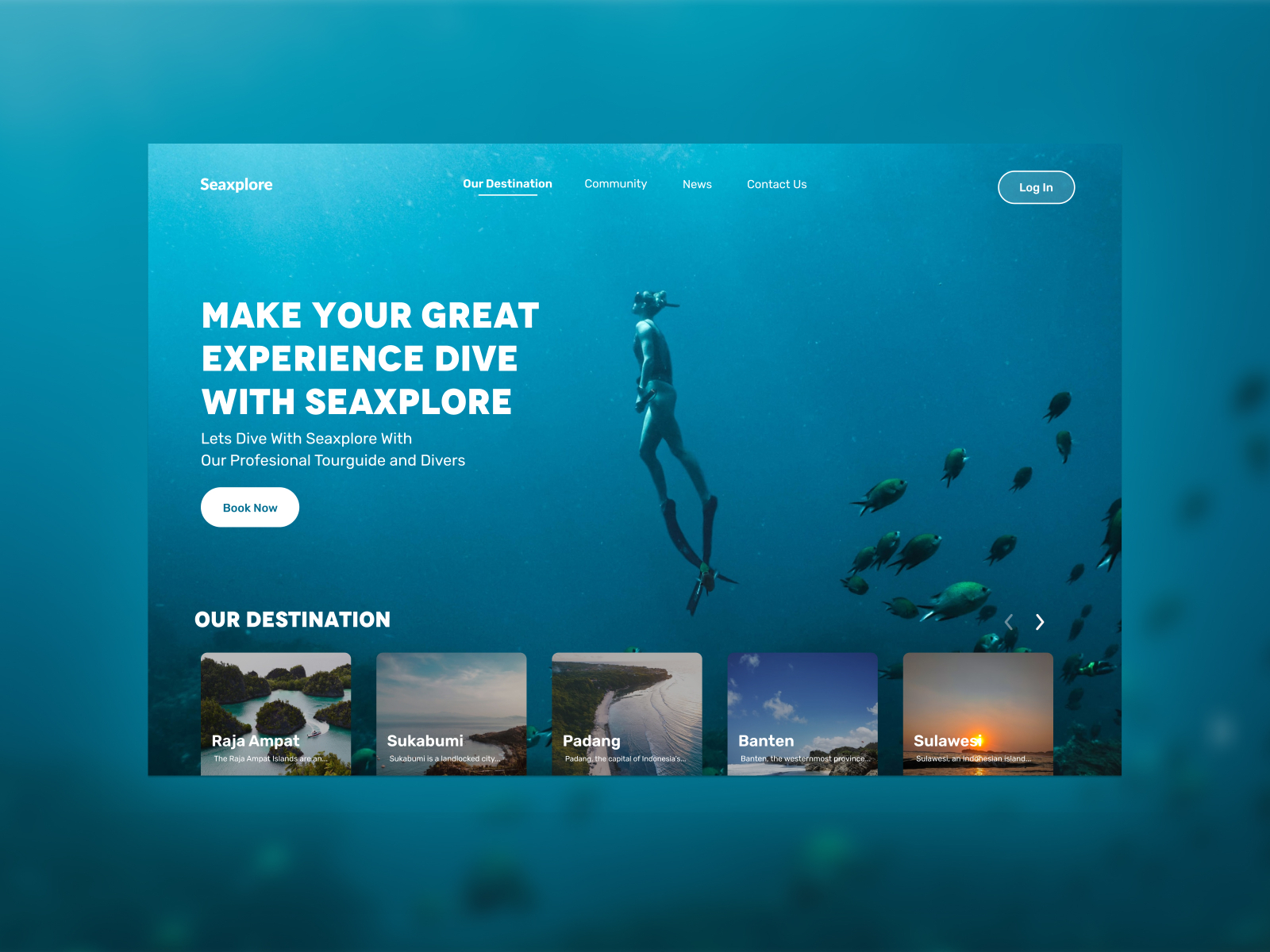 Dive Travel Website Seaxplore by Rangga Septianto on Dribbble