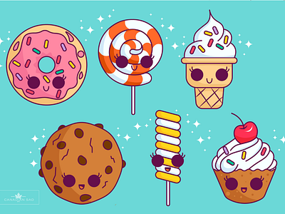 Icons for pastry shop