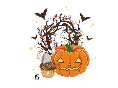 Trick 'r Treat halloween illustraion illustration art oldschool postcard vector