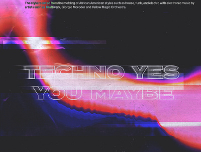Techno yeees album art design experimental design gradients graphic design music event poster a day poster art techno typography