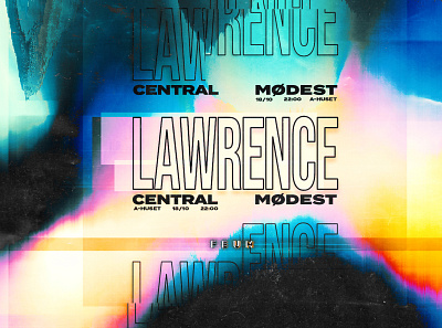 Lawrence is coming to Denmark banner banner design design experimental design gradients graphic design music event photoshop poster a day poster art techno underground vector
