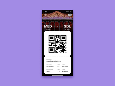 Daily UI 24 - #Boarding pass.