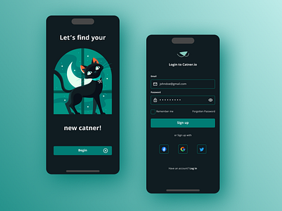 Sign Up UI for Catner.io - Day 001 of 100 days Challenge app design graphic design illustration ui ux