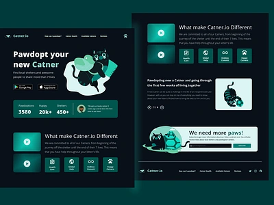 Catner.io Landing Page app branding design graphic design illustration ui ux