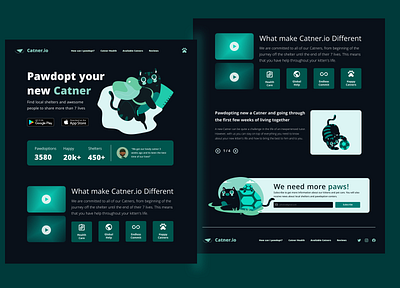 Catner.io Landing Page app branding design graphic design illustration ui ux