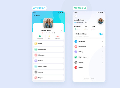 App Menu/ Hamburger Menu Design Concept & Freebies app app design app hamburger app menu app menu concept app menu design hamburger hamburger concept hamburger redesign three dot