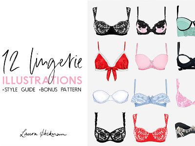 12 Lingerie Bra Style Guide Illustrations