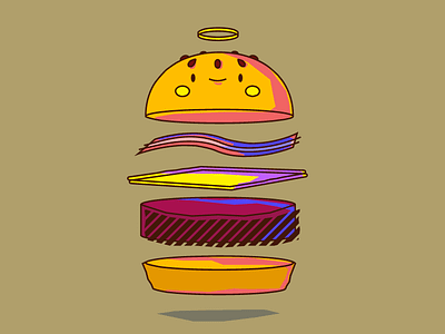 Holy Burger burger design fastfood fat food holly icon