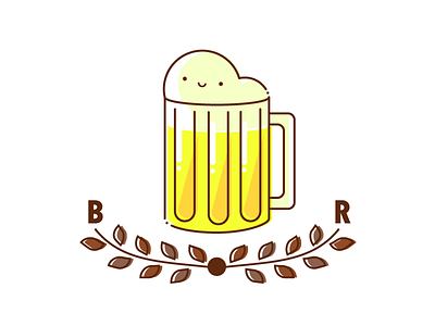 Be Icon er beer character design fast food illustration party. icon vector