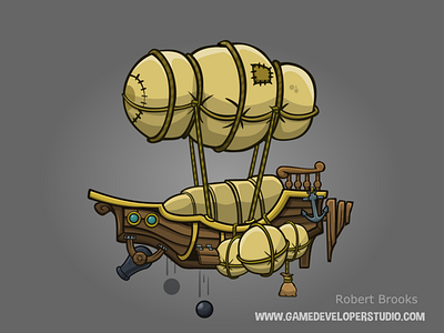 Airship 1 airship bombs floating game art game asset game design game developement hot air baloon transport vehicle