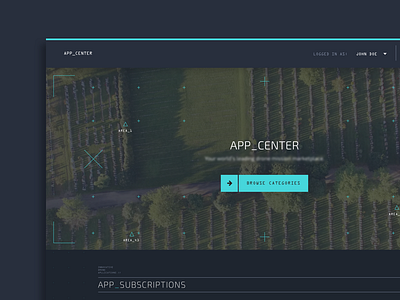 App Center — Landing Page futuristic landingpage ui ux