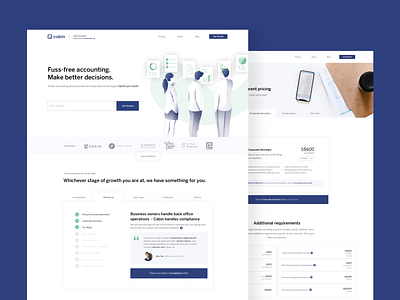 Landing Page Design accounting illustration landingpage tech ui