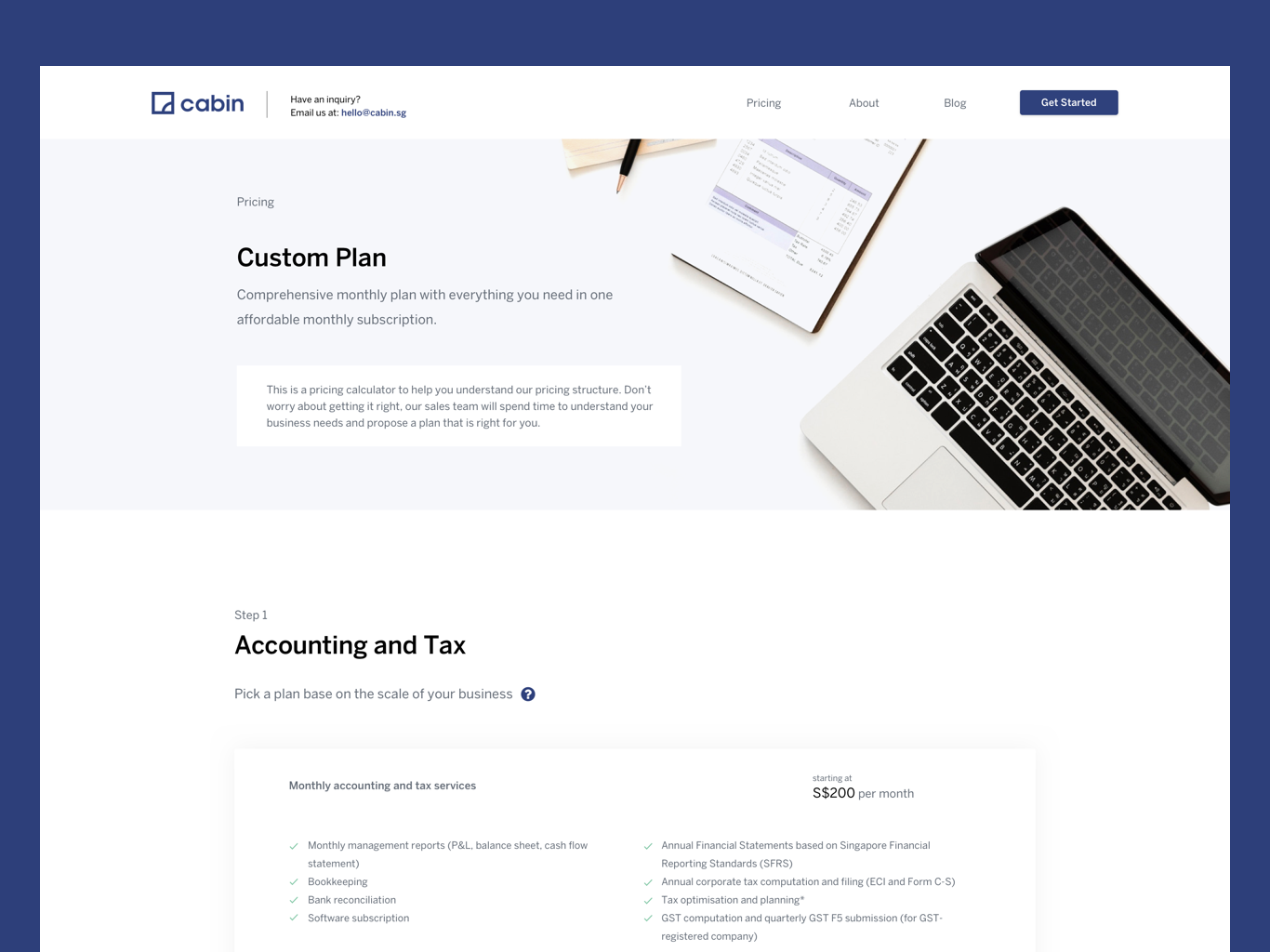 Custom Pricing Page definingeverthing
