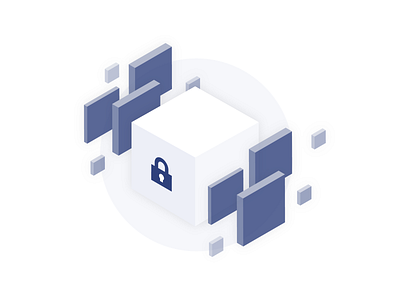 Encrypted Illustration blue cube encrypted encryption geometric icon illustration