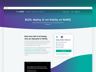 Build, deploy & run Gatsby on Netlify: Marketing page