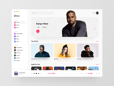 Apple Music app design flat minimal ui ui ux design ux ux ui web website
