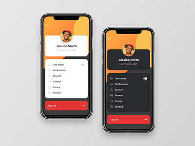 Profile Settings UI app design flat ui ui ux design ux ux ui vector