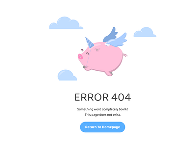 Error 404 Page clouds design error illustration pig ui vector