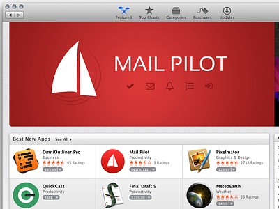 Banner in the Mac App Store app app store client email featured inbox mac mail pilot osx promo