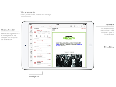 Tour the Interface — iPad app app store client email inbox ios ipad iphone mail pilot
