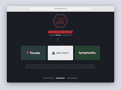 Mindsense website, simplified