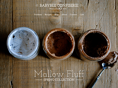 Mallow Fluff Design Explorations babybee confiserie fluff jars mallow photography product store web wood