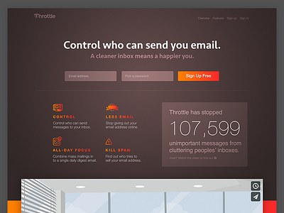 New Landing Page WIP design email innovation landing less page productivity spam throttle web