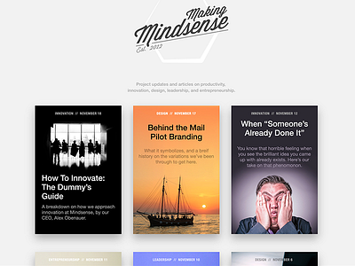 Making Mindsense - Our New Blog Design articles blog covers mindsense