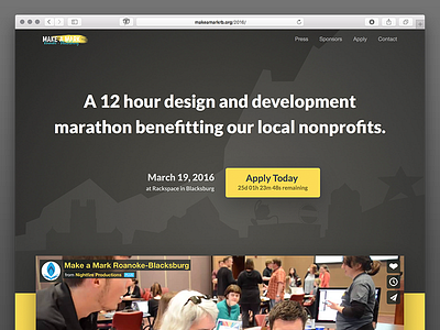 Make a Mark 2016 Redesign designathon make a mark nonprofit redesign website