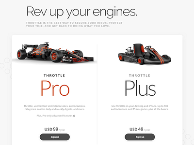 Just in case people couldn't tell which one is better chart email pricing redesign throttle website