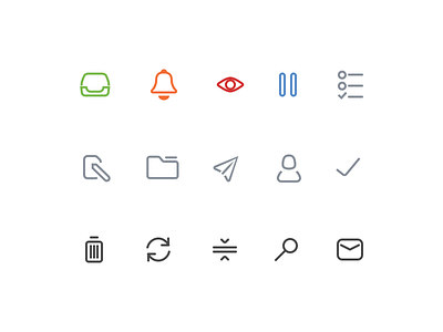 Custom icon set for Mail Pilot 3 email glyphs icon set icons mail