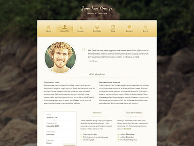 Humanum Template about gold gui interface mac osx personal portfolio silver tab bar tabs template theme themeforest ui