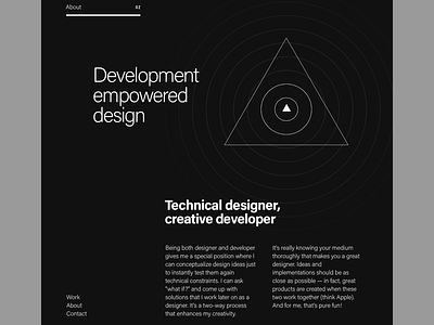 Portfolio: About about black clean dark design flat illustration interface minimal portfolio swiss typography web website