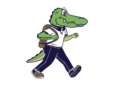 Elementary School Mascot - Alligator Logo brand identity branding character illustration design graphic design logo logo design mascot