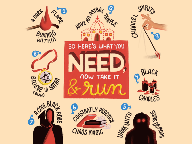 What You Need to Worship the Devil limited color devil lettering typography illustration