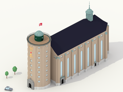 Round Tower and the Trinitatis Church - Copenhagen - Blender