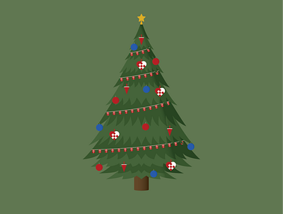 Christmas tree 1 - Illustrator art christmas christmas tree danish illustrator simple vector