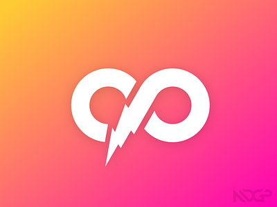 Countless Power branding icon illustrator infinity lightning bolt logo vector