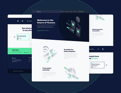 Blockchain based concept landing page design blockchain concept crypto design ui