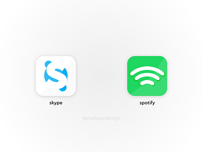 Skype & Spotify App Icon Concepts concept dailyui design skype spotify ui