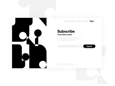 Simple Subscription Page blackandwhite brand dailyui dailyuichallenge landingpage landingpagedesign subscriptions ui