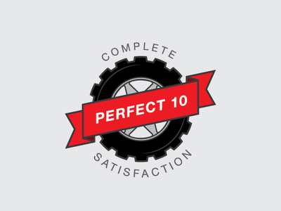 Perfect 10 badge design illustration vector wheel
