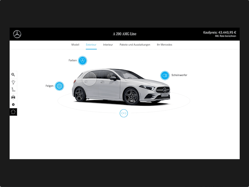 Mercedes Benz Customer Experience cars configurator webdesign interface ux ui video chat prototype user experience mercedes