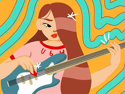 Girls and guitars design girl power girls guitars illustration mexico
