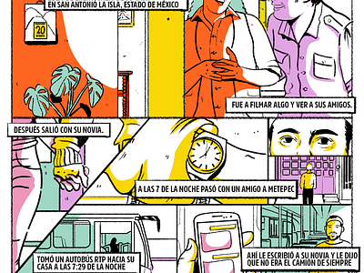 Detalle de viñeta comic illustration kidnapping mexico pastel