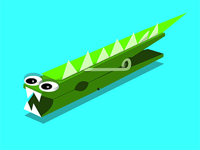 Gator Clip craft design digital illustration