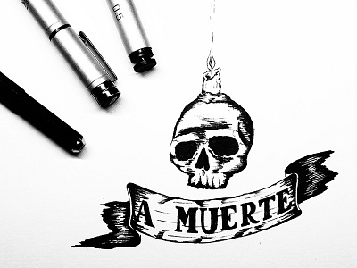 A Muerte inked sketch a muerte brent gilbert drawing handlettering illustrate illustration ink lettering pen pencil
