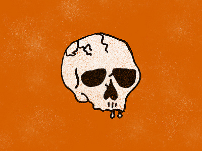 Little Skull digital distressed illustration poster skull textured vector vintage